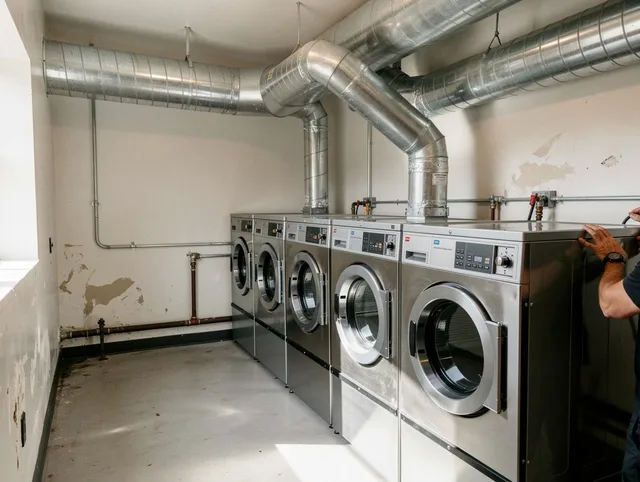 Palos Verdes Estates Dryer Vent Cleaning team performing large-scale commercial dryer vent cleaning in Palos Verdes Estates