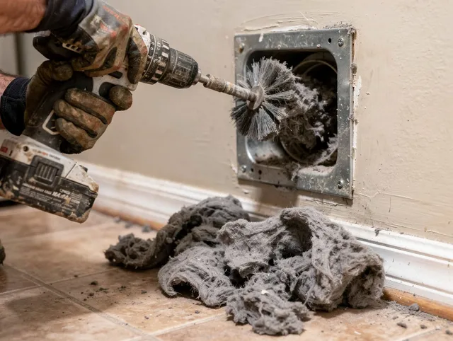 Certified Palos Verdes Estates Dryer Vent Cleaning technician performing dryer vent cleaning in Palos Verdes Estates