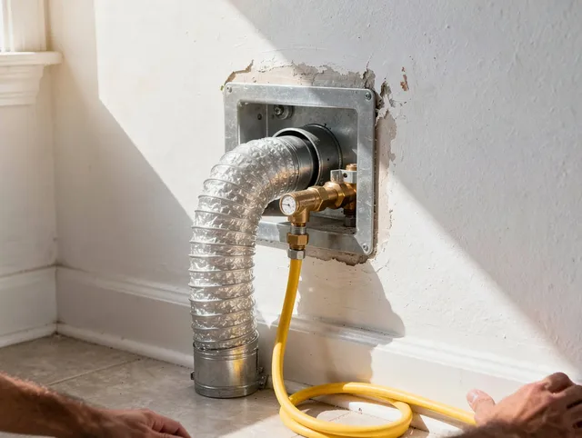 Palos Verdes Estates Dryer Vent Cleaning certified technician performing specialized gas dryer vent cleaning in Palos Verdes Estates